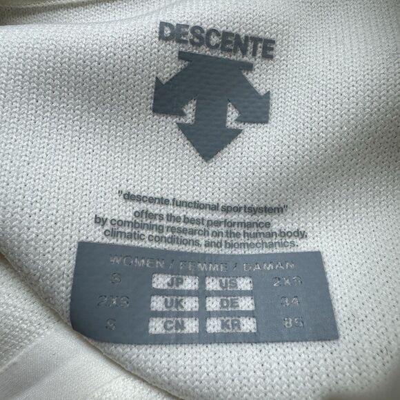 DESCENTE Fusionknit Schematech Technology Hoodie Cream Womens Size 2XS - Picture 3 of 9